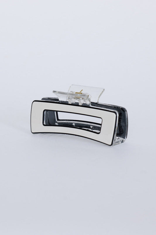 Webster Hair Claw - Off White hair claw in off white with glossy finish, front view on white background