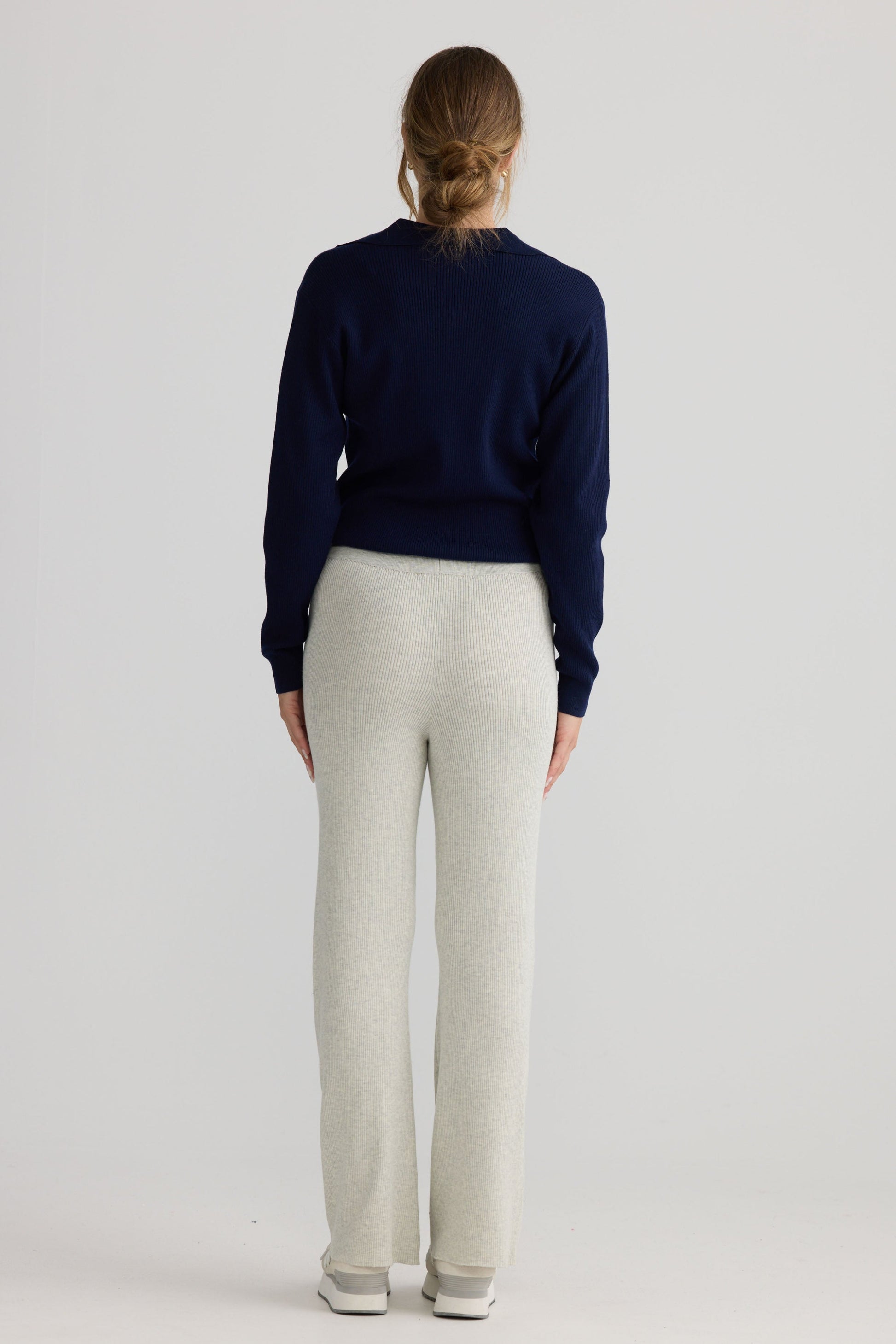 Tilda Pant in oat, shown on model.