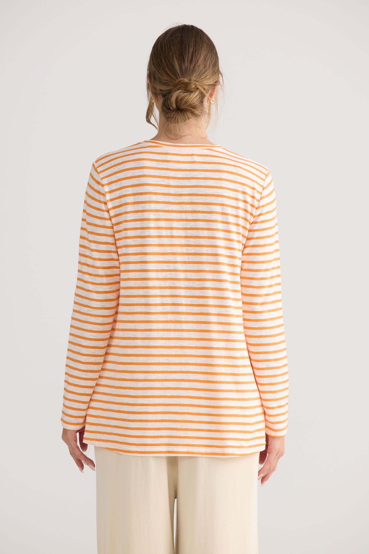 Sana LS Top - Orange Stripe